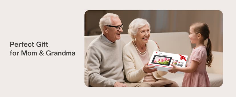 1280x800 HD IPS Touch Screen, Slideshow, Auto-Rotate, Tabletop/Wall, Send Photos/Videos from Phone, Gifts for Mom - Black Frameo 10.1" WiFi Digital Picture Frame, Electronic Photo Frames - 32GB B0D8JDPKKS