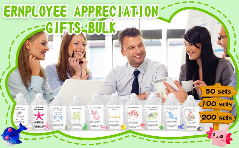 100 Set Employee Appreciation Gift Bluk for Coworkers Resin Animal Gifts with Pun Inspirational Note Cards for Thank You Office Staff Team Teachers, Nurses B0DXPVMLDZ