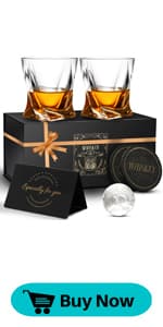 Whiskey Set Gifts for Men, DIOXADOP 6 Stainless Steel Whisky Stones 2 Crystal Whisky Glasses 1 Blessing Card in a Exquisite Wooden Box, Prepare a Gift for Whiskey Scotch Bourbon Lover