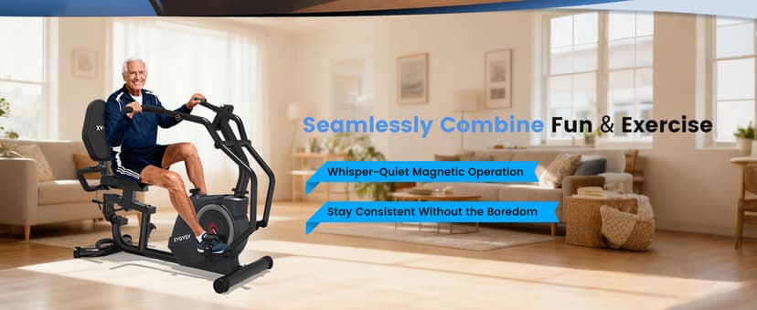 Recumbent Exercise Bike, Recumbent Stationary Bike for Home, Recumbent Bike with 400LB Weight Capacity Whisper-Quiet 16 Levels Magnetic Resistance Heart Rate and Multi-Function LCD Comfortable Seat