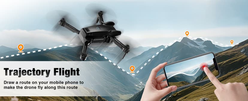Drone with Camera 1080P HD,Mini Drone for Beginners Kids Adults,Foldable RC Quadcopter with Stable Hover,Trajectory Flight,One Key Take Off/Land,2 Batteries,Toys for Boys and Girls(Black)