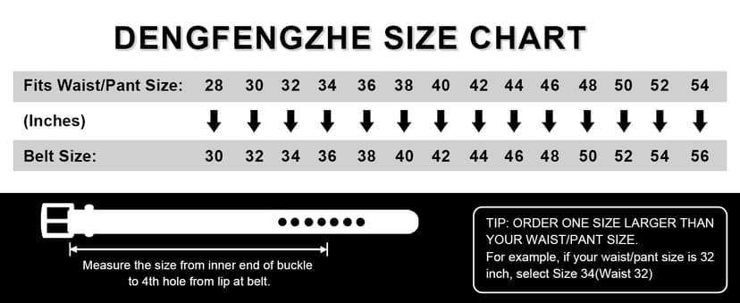 DENGFENGZHE Men's Full Grain Leather Belt for Everyday Casual Jeans, 1.5" Handmade Men Leather Belts with Gift Box