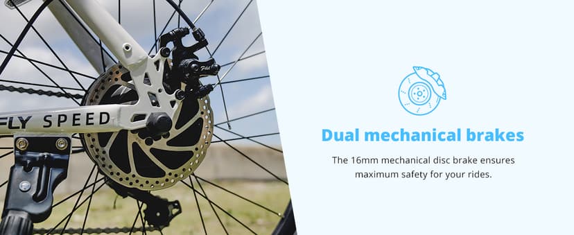 HOVERFLY OUREA 26" Electric Bike for Adults, 750W Peak Motor Mountain Ebike, 20MPH Up to 40 Miles, UL2849 Certified, 7-Speed, Removable Battery, Shock Absorber, Fat Tire Commuter E-Bike