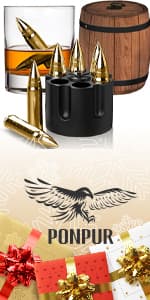 PONPUR Gifts for Men Dad Christmas, Whiskey Decanter Globe Set with 2 Ball Stones & 2 Glasses, Anniversary Birthday Gifts for Him Husband Boyfriend Brother, Cool Stuff Gift for Bourbon Scotch