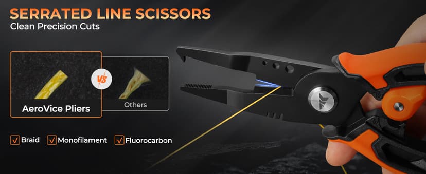 KastKing AeroVice 7.5” Fishing Pliers, 420 Stainless Steel, Uni-Body Construction, Lightweight & Corrosion-Resistant, Multi-Function Jaws, Braid Cutters, Sheath, Lanyard & Carabiner