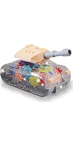 ArtCreativity Light Up Transparent Sensory Car Toy for Kids, 1PC, Bump and Go Toy Car with Colorful Moving Gears, Music, and LED Effects, Easter Toys for Toddlers, Great Birthday Gift Idea