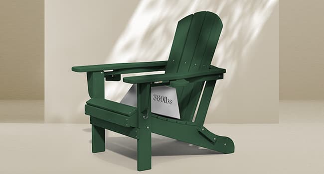 SERWALL Adirondack Chair with Cup Holders - Composite Adirondack Chairs Set of 4 HDPE Outdoor Chairs All Weather Use- Green