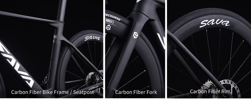 SAVADECK A7L Carbon Road Bike, T800 Carbon Fiber Frame 700C Racing Bicycle with Shimano 105 R7100 24 Speed Groupset and Hydraulic Disc Brake, Ultra-Light Carbon Bike for Man and Women