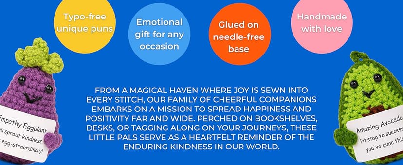 Cheerpal Veggies — Crochet Veggie Pack w/Stand (9 pc) Handmade Crochet Figurines Decor - Desk, Office, Coworker, Friend | Gifts for Women, Teen Girls, Mom, Girlfriend