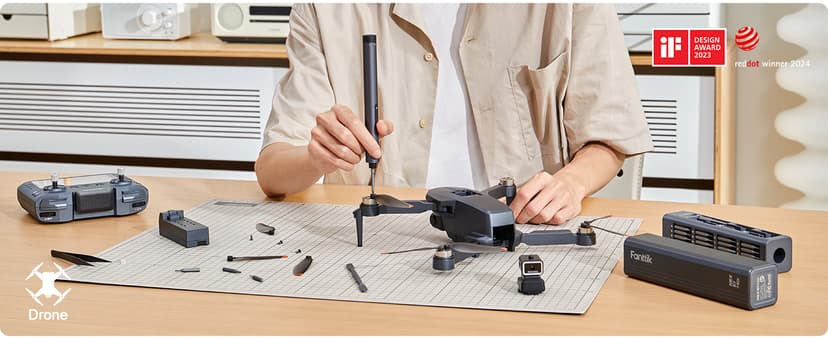 Fanttik E1 Max Electric Screwdriver, Mini Precision Screwdriver Set, 50 Magnetic Bits, Magnetic Storage, 5/32‘’Hex, Repair Tool Kit for Electronics Phone Camera Laptop Watch (Grey)