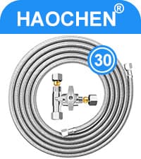 Refrigerator water line - 20 FT Premium Stainless Steel Braided Ice Maker Water Hose,Food grade PEX Inner Tube Fridge Water Line with 1/4" Fittings for Refrigerator Ice Maker