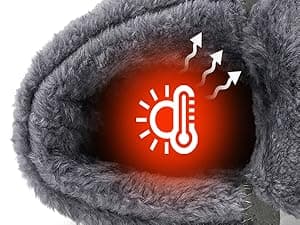 Almusen Snow Boots for Womens Winter Shoes: Warm Fur Lining Mid Calf Boots Women Anti Slip Waterproof Hook Loop Comfortable Outdoor Boot