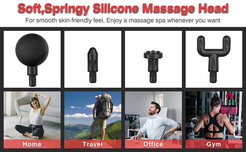 cotsoco Massage Gun Deep Tissue for Pain Relief with 4 Massage Heads & 6 Speeds, Electric Mini Handheld Body Massager for Any Pain Relief, Best Gifts for Men and Mom B0CP3K8G9X