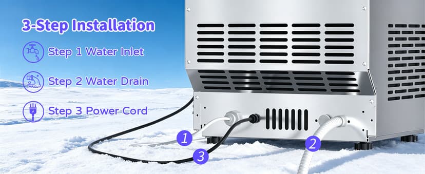 Commercial Nugget Ice Maker 80Lbs/24H with 15Lbs Storage, Stainless Steel Pellet Ice Machine, Ready in 10-15 Mins, Self-Cleaning for Home Office Bars Restaurants