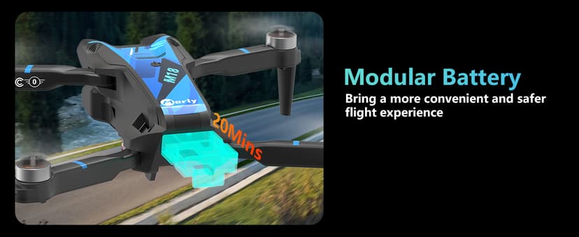M18LCD Drone with 4K Camera for Adults Drone with Screen on Controller Brushless Motor Optical Flow Positioning Headless Mode One Key Takeoff/Landing RC Quadcopter for Beginners Adults Gifts