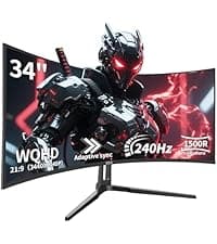 ZZA 32 Inch Curved Gaming Monitor, QHD 2560x1440, Ultra 300Hz & 240Hz Refresh Rate, Computer Monitor VA Panel,1500R, 1ms, HDR, AMD FreeSync Premium, NVIDIA G-SYNC Compatible