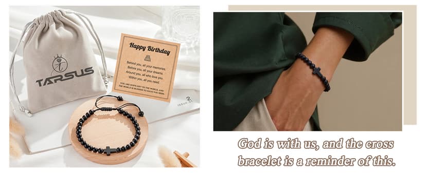 Tarsus Birthday Gifts for Men Teens, You are God's Gift to The World, 16th 18th 21st Birthday Cross Bracelet for Son Grandson Brother