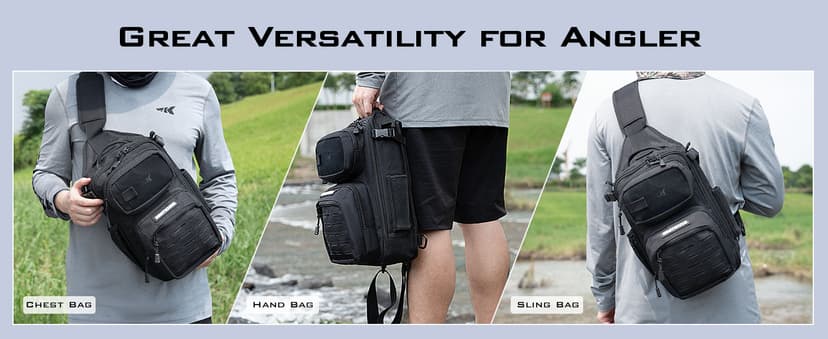 KastKing BlowBak Tactical Sling Tackle Bag-Lightweight Fishing Backpack Storge Fishing Gear and Equipment,Gift for Men