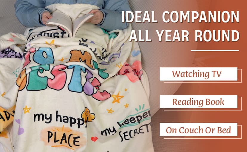 Best Friend Birthday Gifts for Women, Best Friends Blanket, Bestie Gift for Women, Friendship Gifts for Woman, Bestie Birthday Gift for Woman Friendship, Yellow Throw Blanket 60”x50” Inches