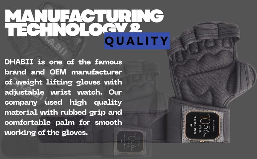 Dhabii Weight Lifting Gloves Compatible with Smart Watches, Ventilated Workout Gloves with Wrist Wraps for Men and Women- Great for Cross Training, Pull Ups, Gym, Workout.