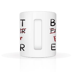 5Aup Fathers Day Christmas Gifts Funny Dad Coffee Mug from Child Daughter Son Kids, Best Father Ever Cups 11 Oz, Unique Birthday and Holiday Gifts for Dad Father