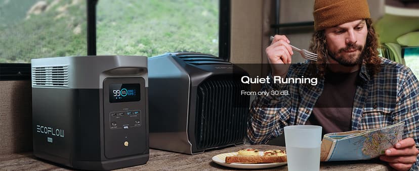 EF ECOFLOW Solar Generator DELTA 2 Max 2048Wh With 400W Solar Panel, LFP Battery Portable Power Station Up to 3400W AC Output Fast Charging 0-80% in 43 Min solar powered generator For Camping, RV