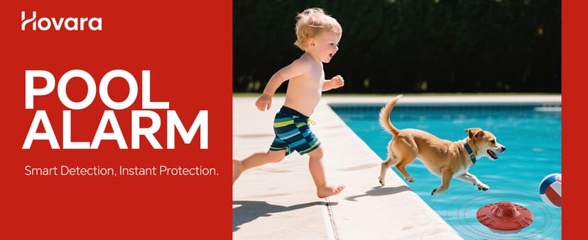 Pool Alarm, Floating Pool Safety Alarms for Inground & Above Ground Pools – Loud 110dB Alert, Adjustable Sensitivity, Protection for Kids & Pets (Hot Red)