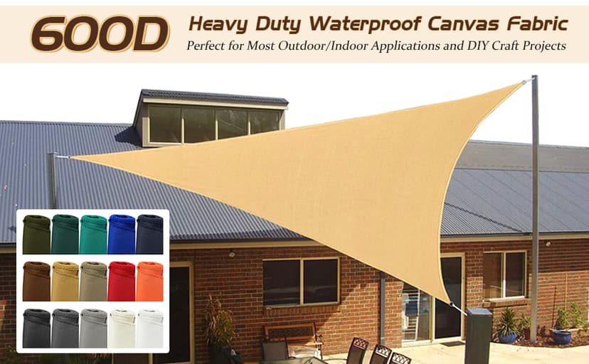 Foreate Waterproof Canvas Fabric by The Yard 600D Upholstery Fabric for Chairs 58" Wide Indoor Outdoor Water Resistant Canvas Polyester Material Sewing DIY Cloth, 1 Yard Pale Turquoise