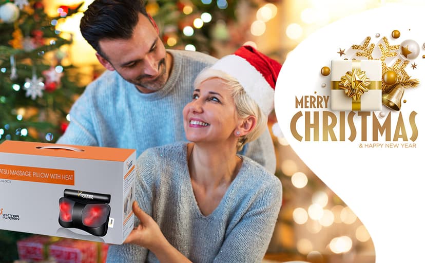 VIKTOR JURGEN Mothers Day Back Massager Gifts, Shiatsu Kneading Massager for Neck and Shoulder, Massage Pillow with Heat Relaxation Gifts for Women/Men/Dad/Mom/Fathers Day/Christmas