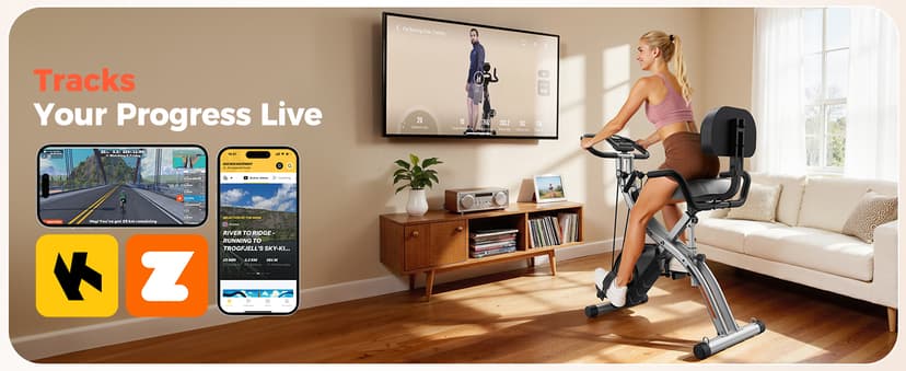 YOSUDA Folding Exercise Bike - Foldable Stationary Bike for Home Gym Workout