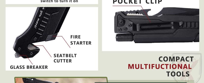 Gifts for Him Men, Christmas Anniversary Birthday Gifts for Boyfriend Husband, Stocking Stuffers for Him, Engraved Pocket Knife, Camping Hiking Multitool Knife Present, Folding Knives with Wood Box