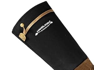 HANDLANDY Long Gardening Gloves for Men & Women, Pigskin Leather Rose Pruning Gloves, Breathable Thorn Proof Gauntlet Glove (Brown-Pigskin, M)