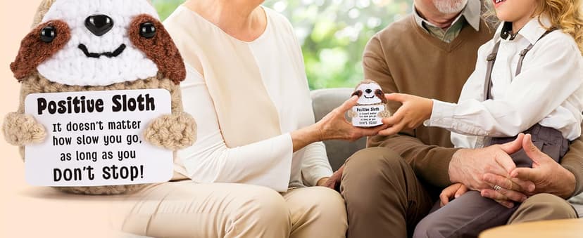 MBL Dad Gifts for Birthday Fathers Day - Dad I Love You Slow Much, Funny Cool Handmade Knitted Crochet Sloth Present for Father Papa Easter Father's Day Christmas from Daughter Son