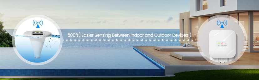 WiFi Pool Alarm, Zuomeng Solar Wave Pool Alarm with Optimal Sensitivity, Remote Control by App, Dual Alarming via Device & App, Offering Extra Protection for Your Child and Pet