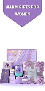 Gifts for Women, Mom, Wife, Girlfriend, Sister, Her - Happy Birthday, Christmas, Valentine's Day, Mothers Day Gifts - Lavender Spa Gift Basket Set