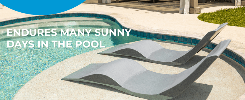 Aqua Outdoors Pool Chaise Lounge Chairs for Ledge & Shelf, Water-Weighted Pool Lounger for Depths Up to 9”, No Screw Plugs & Tools Needed, Classic White Ledge Lounger, Set of 2