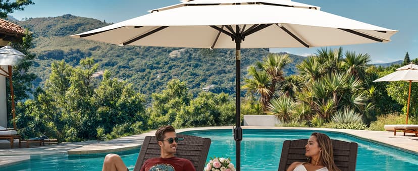 YITAHOME Outdoor Chaise Lounge Chair, Plastic Pool Chaise Lounge with 5-Position Backrest, Easy Assembly & Waterproof for Patio & Poolside, Set of 2, Brown