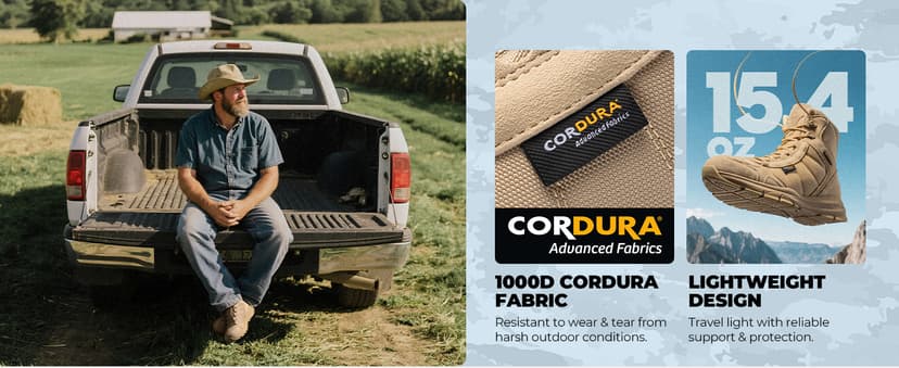 NORTIV 8 Men's Waterproof Lightweight Military Tactical Work Boots Outdoor Hiking Combat Motorcycle Boots