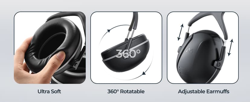 SNR 35dB High Noise Cancelling Ear Muffs, Ear Protection for Mowing, Adult Noise Cancelling Headphones for Autism, Hearing Protection Ear Muffs for Noise, Noise Reduction Earmuffs for Shooting,Mowing