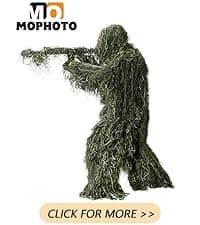 MOPHOTO 5 in 1 Ghillie Suit 3D Camouflage Hunting Suits - Jacket, Pants, Hood, Carry Bag for Adults & Youth, M/L/XL/XXL