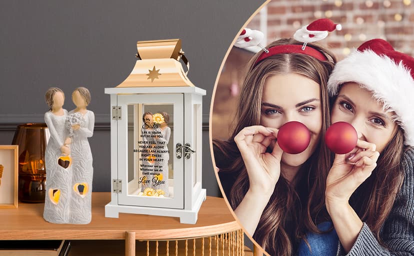 Homazing Sister Gifts Lantern - Unique Sister Gift Ideas for Mothers Day, Christmas, Thanksgiving
