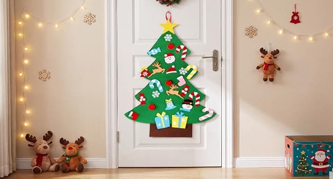 3FT Felt Christmas Tree for Kids Wall with 26 Christmas Ornaments Set, Christmas Crafts for New Year, Xmas Gifts, Indoor Aytai DIY Felt Christmas Tree for Toddlers, Hanging Christmas Decorations B075MY3NFW
