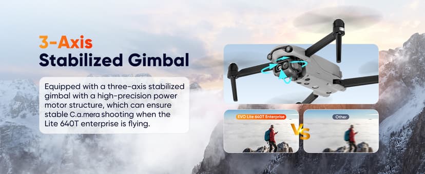 Autel Robotics EVO Lite 640T Enterprise Bundle, 640x512 T~hermal&1/2'' CMOS 48MP V~isible C-a-mera, 1-16x Digital Zoom, AI Target Recognition, 12KM Transmission, 866g Lightweight, 40Min Max Time