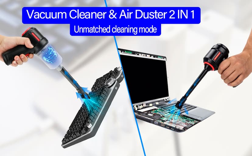 Air Duster - Computer Vacuum Cleaner - for Keyboard Cleaning- Cordless Canned Air- Powerful - Energy-Efficient(Air-01)
