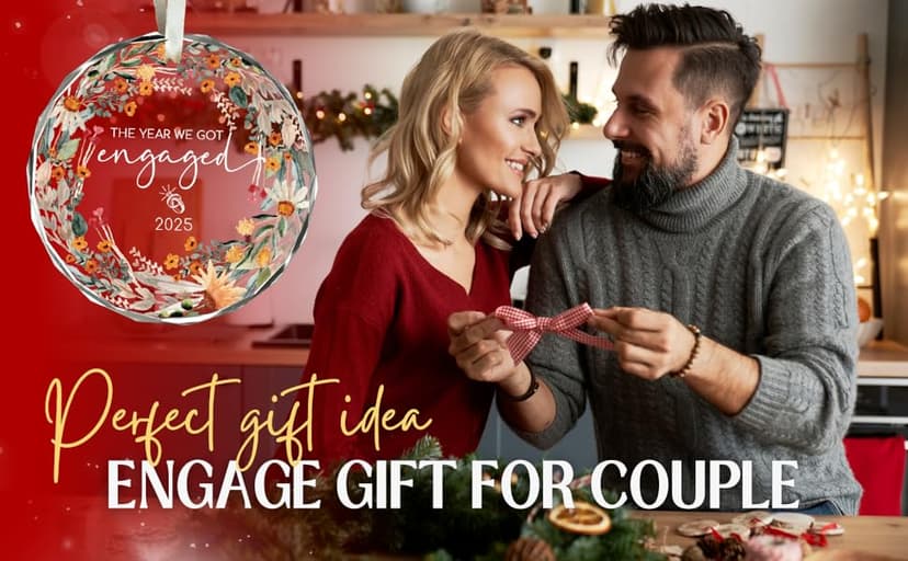 Engagement Gifts for Couples - The Year We Got Engaged 2025 Glass Ornament – Just Engagement Present Ideas for Newly Engaged Women, Bride to Be, Fiance, Friend, Daughter,Christmas Engage Ornamnet