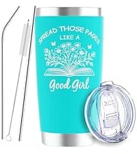 Book Lovers Gifts for Women - 20oz Stainless Steel Tumbler with Lid Straws, Perfect Bookish Gift for Readers, Book Club Gifts, Reading Accessories for Bookworms