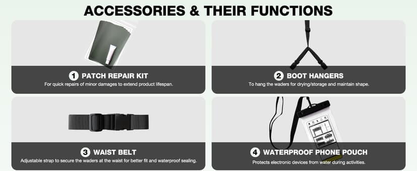 Lekesky Fishing Waders with Boot for Men Women - 2-Ply Nylon/PVC Waterproof Chest Waders for Fly Fishing,Duck Hunting