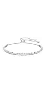 Swarovski Matrix Tennis Soft Bracelet, Round Cut Clear Crystals, Rhodium and Rose Gold-Tone Finishes