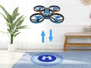 Drones - RC Drone with Auto Hovering and Headless Mode, Quadcopter with LED Light, Propeller Full Protect, 3D Flips, 3 Batteries, Remote Control, Best Gifts