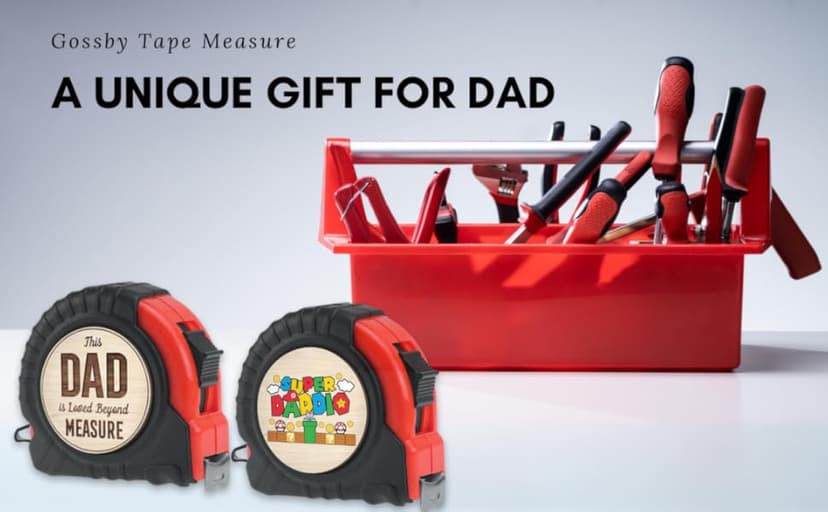 Gossby Tape Measure for Dad - Fathers Day, Birthday, Christmas - Woodworking, Carpenter Tool Gift for Men
